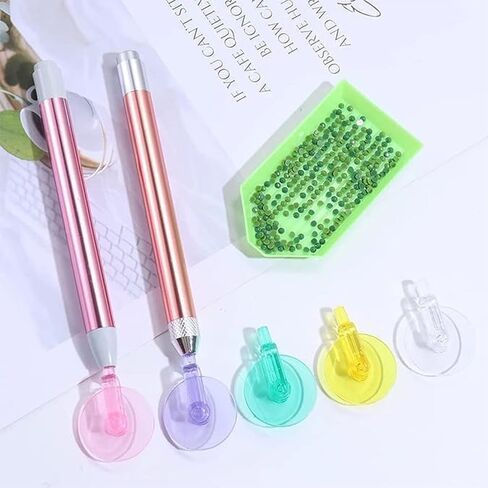6Pcs Diamond Painting Pen Scroll Wheel with Adhesive Tape Set,360 Fast Point Drill Pen Head,Diamonds Picker Roller for DIY Craft Diamond Painting Tool Diamond Painting Kits and Accessories in Saudi Arabia