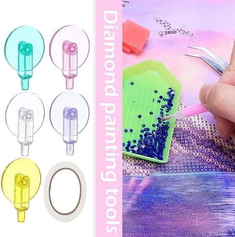 6Pcs Diamond Painting Pen Scroll Wheel with Adhesive Tape Set,360 Fast Point Drill Pen Head,Diamonds Picker Roller for DIY Craft Diamond Painting Tool Diamond Painting Kits and Accessories in Saudi Arabia