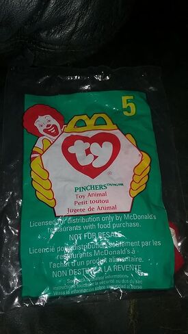 جديد NIP McDonalds TY Beanie Babies #5 Pinchers Lobster 1998 ,#G14E6GE4R-GE 4-TEW6W279825 in Kuwait