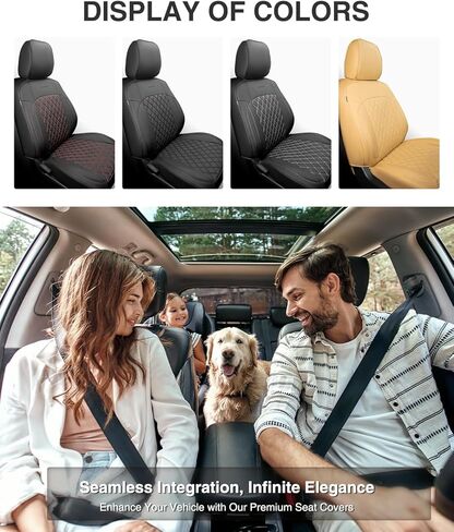 Seat Covers for Toyota Tacoma 2016-2023(Crew/Double Cab Only), Full Covered Faux Leather Seat Protectors Set for Tacoma 2016 2017 2018 2019 2020 2021 2022 2023 Car Accessories, Black in Saudi Arabia
