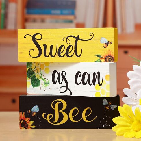 Sign Sunflower Tiered Tray Decor Tabletop Centerpiece for Summer Home Sweet as Can Trays Signs MDF Wood Sign Sunflower Gifts for House Kitchen Decor Wood Blocks Rustic Farmhouse Decor in Saudi Arabia