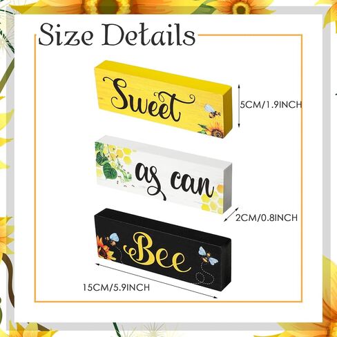 Sign Sunflower Tiered Tray Decor Tabletop Centerpiece for Summer Home Sweet as Can Trays Signs MDF Wood Sign Sunflower Gifts for House Kitchen Decor Wood Blocks Rustic Farmhouse Decor in Saudi Arabia