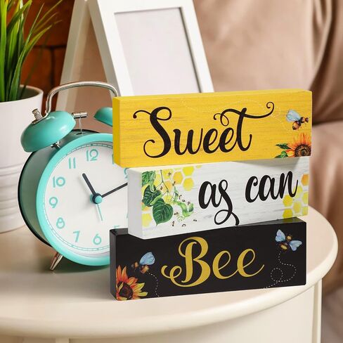 Sign Sunflower Tiered Tray Decor Tabletop Centerpiece for Summer Home Sweet as Can Trays Signs MDF Wood Sign Sunflower Gifts for House Kitchen Decor Wood Blocks Rustic Farmhouse Decor in Saudi Arabia