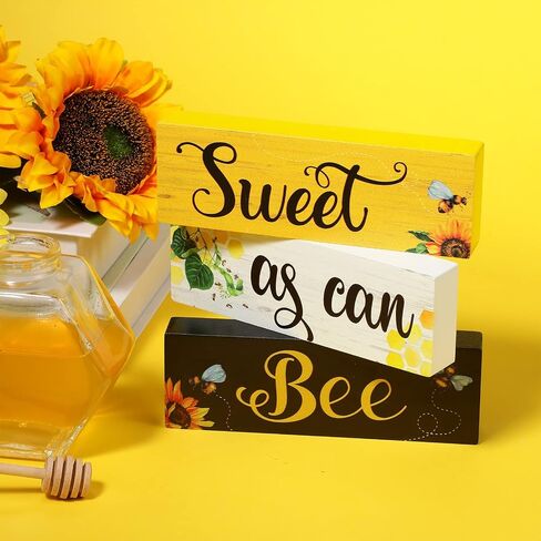 Sign Sunflower Tiered Tray Decor Tabletop Centerpiece for Summer Home Sweet as Can Trays Signs MDF Wood Sign Sunflower Gifts for House Kitchen Decor Wood Blocks Rustic Farmhouse Decor in Saudi Arabia
