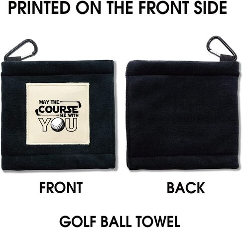 May The Course Funny Golf Ball Cleaning Towel Pocket, Golf Towel with Clip, Sweat Absorbent Wiping Cloth Cleaning Tool, Golf Accessories, Golf Gifts, Retirement Gift for Men Women in Saudi Arabia