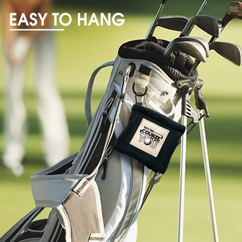 May The Course Funny Golf Ball Cleaning Towel Pocket, Golf Towel with Clip, Sweat Absorbent Wiping Cloth Cleaning Tool, Golf Accessories, Golf Gifts, Retirement Gift for Men Women in Saudi Arabia