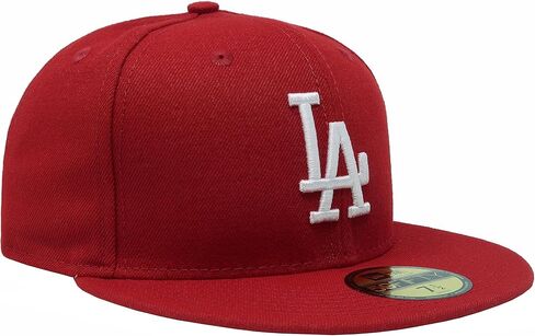 قبعة New Era 59Fifty MLB Basic Los Angeles Dodgers Scarlet Red مناسبة لأغطية الرأس (7 3/4) in Saudi Arabia