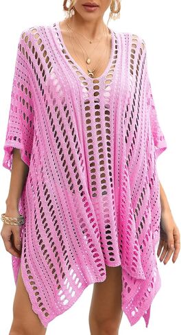Wander Agio Wonens Beach Club Perspective Casual Cover Bikini Cover-up Net Knit Coverups Large Hole Mesh in Saudi Arabia