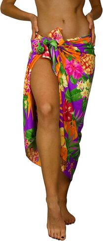 KING KAMEHA Hawaiian Sarong Pareo Beach Wrap For Women Funky Casual Bikini Cover Up Swimsuit Fruit Beach Surf Pineapple Print in Saudi Arabia