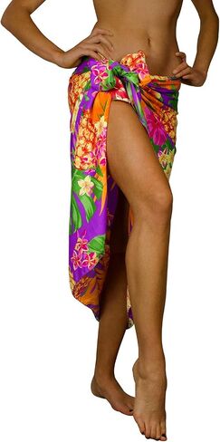 KING KAMEHA Hawaiian Sarong Pareo Beach Wrap For Women Funky Casual Bikini Cover Up Swimsuit Fruit Beach Surf Pineapple Print in Saudi Arabia