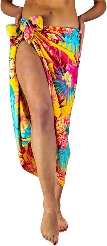 KING KAMEHA Hawaiian Sarong Pareo Beach Wrap For Women Funky Casual Bikini Cover Up Swimsuit Fruit Beach Surf Pineapple Print in Saudi Arabia