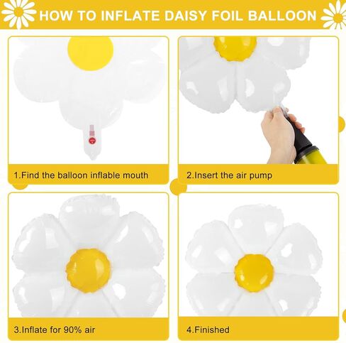 Ouddy Life 176 قطعة من بالونات ديزي على شكل إكليل قوس، مجموعة بوهو باستيل جروفي معكرون بألوان لاتكس بيضاء ديزي لعيد ميلاد الأميرة وحفلات استقبال المولود الجديد وديكورات حفلات الزفاف in Kuwait