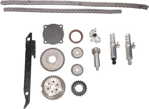مجموعة سلسلة التوقيت مع مضخة مياه VCT سيلينويد غطاء تروس المحرك مناسب لـ Equinox/Chevy Captiva/Cobalt/Impala، لـ GMC Terrain، لـ Buick Regal/Verano، لـ Pontiac G5 09-17 2.2/2.4L، 90537632 in Kuwait