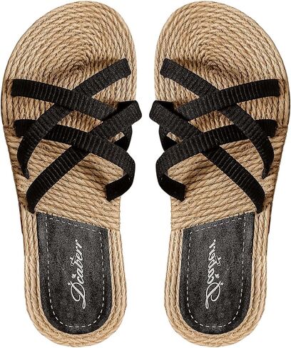 Verdusa Women's Vacation Summr Woven Flat Sandals Open Toe Sandals Slip On Slides in Saudi Arabia