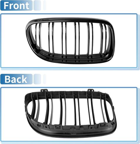 X AUTOHAUX الجبهة العلوي غطاء محرك السيارة الوفير مصبغة شواء لسيارات BMW E90 4 أبواب 2008-2011 الجبهة اليسرى اليمنى المصد العلوي الكلى مصبغة شواء شريحة مزدوجة لامعة زوج أسود in Saudi Arabia
