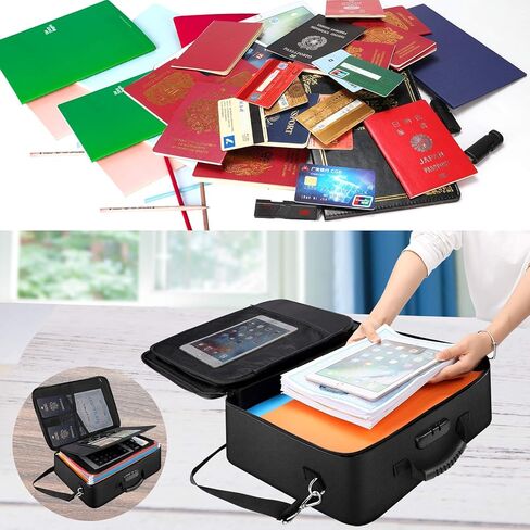 حقيبة مستندات تامفيل مع قفل، صندوق تخزين الكتب الهزلية، حقيبة تخزين مستندات مقاومة للحريق، حقيبة كبيرة لتنظيم الملفات، صندوق مستندات محمول، حامل ملفات تخزين متعدد الطبقات للمكتب in Kuwait