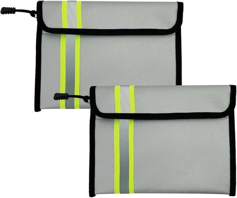 عبوتان من أكياس Oliman المقاومة للماء والمضادة للحريق (2000 درجة فهرنهايت)، تحمي المستندات المهمة، حقيبة آمنة مقاومة للماء مقاومة للحريق، حقيبة مستندات مقاومة للحريق. تخزين آمن للنقود والمجوهرات والمستندات القانونية (فضي) in Kuwait