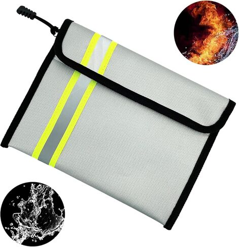 عبوتان من أكياس Oliman المقاومة للماء والمضادة للحريق (2000 درجة فهرنهايت)، تحمي المستندات المهمة، حقيبة آمنة مقاومة للماء مقاومة للحريق، حقيبة مستندات مقاومة للحريق. تخزين آمن للنقود والمجوهرات والمستندات القانونية (فضي) in Kuwait