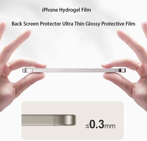 قطعتان من واقي الشاشة الخلفي لهاتف iPhone 15 Pro Max فيلم هيدروجيل وليس زجاج in Kuwait