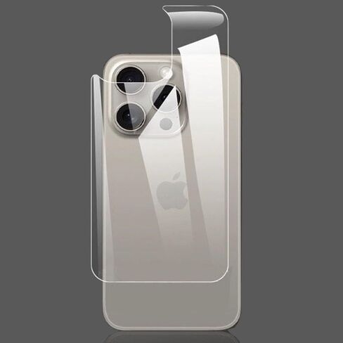 قطعتان من واقي الشاشة الخلفي لهاتف iPhone 15 Pro Max فيلم هيدروجيل وليس زجاج in Kuwait