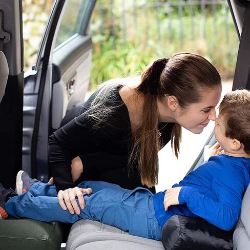 وسادة مسند للقدمين أثناء السفر، قابلة للنفخ مع مضخة يدوية مزدوجة قابلة للتعديل بثلاث طبقات لراحة القدم على الطائرات والسيارات والحافلات والقطارات والأطفال المكتبيين للنوم في الرحلات الطويلة (رمادي داكن 2) in Kuwait