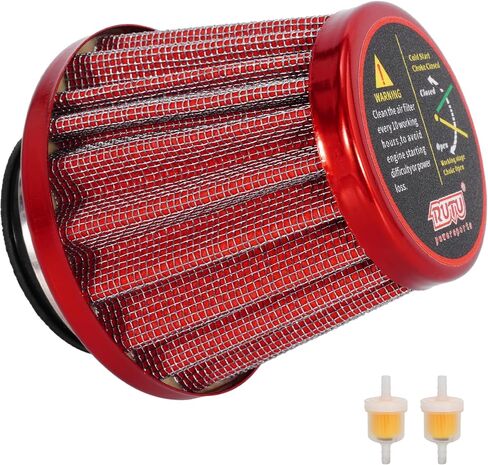 فلتر هواء 38 مم لـ 50cc 90cc 110cc 125cc Predator 196cc 200cc 212cc SSR110 125 GX160 GX200 PW80 PW50 CT200U CT200U-EX TTR90 125 KLX110 KT196 MB200 MB165 سكوتر الدراجة النارية، فلتر هواء أحمر للدراجة النارية in Saudi Arabia