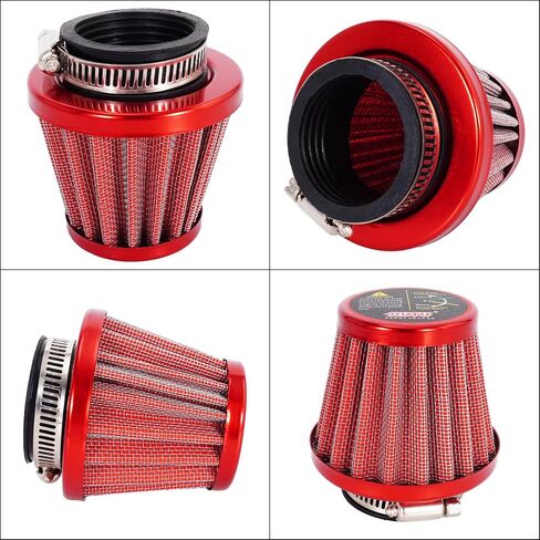 فلتر هواء 38 مم لـ 50cc 90cc 110cc 125cc Predator 196cc 200cc 212cc SSR110 125 GX160 GX200 PW80 PW50 CT200U CT200U-EX TTR90 125 KLX110 KT196 MB200 MB165 سكوتر الدراجة النارية، فلتر هواء أحمر للدراجة النارية in Saudi Arabia