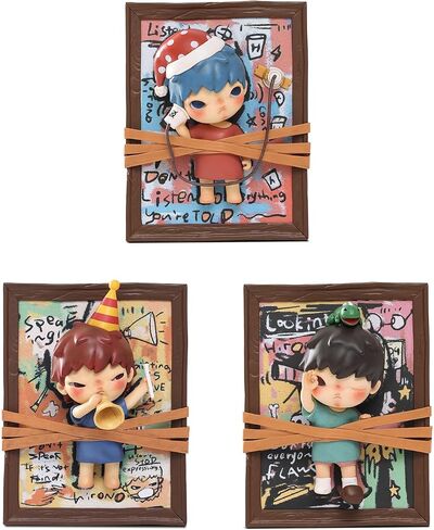 POP MART Hirono Listening Figurine Collection, Collectilbe Figure Toy, for Mordern Home Decorations in Saudi Arabia