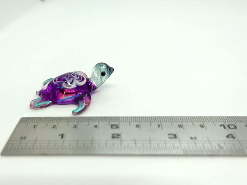 Sea Turtle Tiny Blown Glass Figurines Animals Art Collectible Handmade Gift Home Décor (Black White) in Saudi Arabia