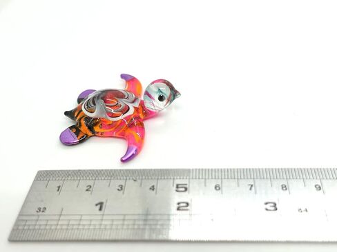 Sea Turtle Tiny Blown Glass Figurines Animals Art Collectible Handmade Gift Home Décor (Black White) in Saudi Arabia