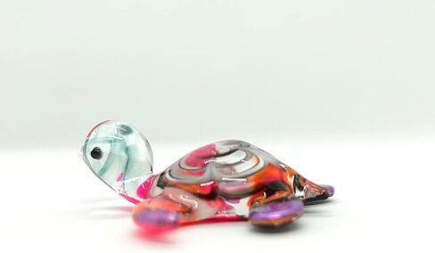 Sea Turtle Tiny Blown Glass Figurines Animals Art Collectible Handmade Gift Home Décor (Black White) in Saudi Arabia