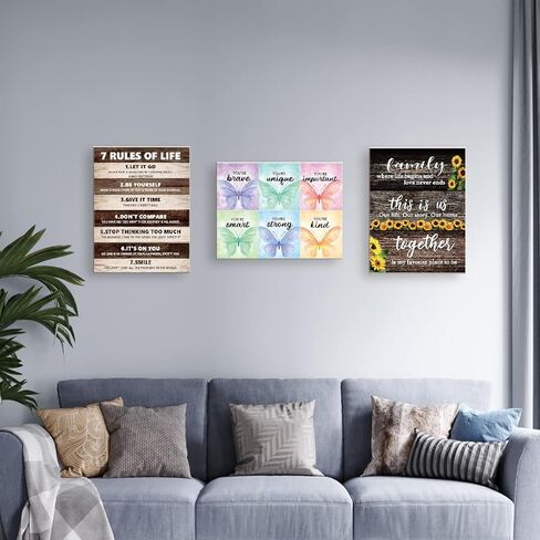 تأكيد الأطفال الملونة فراشة قماش جدار الفن، أنت شجاع ملهم اقتباس قماش مؤطرة عمل فني جداري جاهز للتعليق للأطفال المراهقين الفتيات الحضانة غرفة نوم المنزل جدار ديكور 12 × 15 بوصة in Kuwait