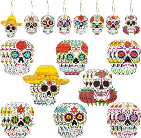 Haooryx 46Pcs Fall Autumn Watercolor Wood Hanging Ornament Festival Ornaments for Tree Wooden Pumpkin Maple Leaves Decoration Christmas Theme Party Favor Supplies Gift Box Tag Home Wall Tree Decor in Saudi Arabia