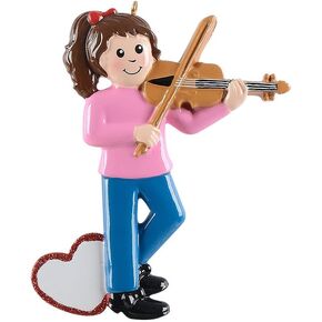 Personalized Kids Violin Ornament 2024 - Child Violin Ornament - Violin Ornament for Christmas Tree 2024, Personalized Keepsake Gifts for Violin Boy, Band Instruments Music Lovers