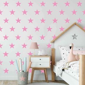 48pcs/Set of Stars Vinyl Wall Decor Stickers DIY White Star Wall Decals Art for Kids,Nursery Room Decor Mural Wallpaper D399 (Black)