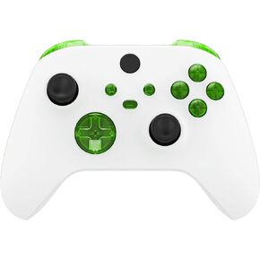 eXtremeRate Replacement Buttons for Xbox Series X & S Controller, Clear Custom Accessories Repair Bumpers Trigers Dpad ABXY Start Back Sync Share Keys Parts for Xbox Core Wireless Controller