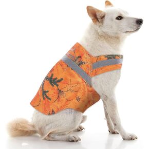 Reflective Dog Safety Vest with Realtree Prints - High Visibility and Comfort, Easy On/Off, Durable Fabric (Xtra Bright Orange Mini, Medium)