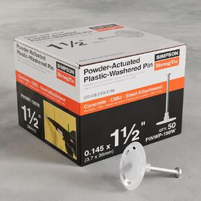 Simpson Strong-Tie PINWP-150W - 1-1/2" Plastic-Washered Pin for Insulation Board 50ct
