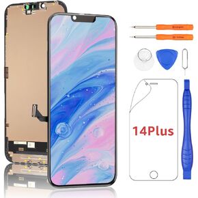 Yodoit for iPhone 14 Plus Screen Replacement Kit LCD Full HD COF Display (A2886, A2632, A2885, A2888, A2887) Digitizer 3D Touch Glass Assembly with Repair Tool 6.7 Inch