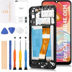 Original A04E A042 OEM Screen LCD Display +Black Frame for Samsung Galaxy A04e A042F A042M 6.5" LCD Screen Display Replacement Touch Digitizer Assembly Kit