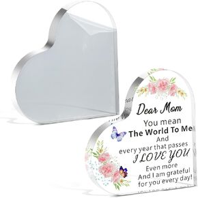 2 Pcs Blank Acrylic Signs DIY Mom Grandmother Gift Sublimation Crystal Sheet for Wedding Table Numbers Heart Shaped Picture Frame for Reception Table Decoration Party Centerpiece