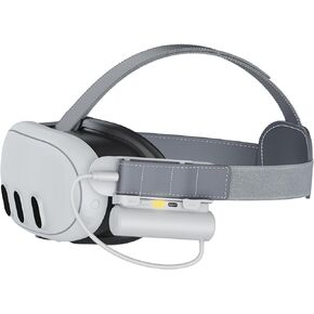 Battery Head Strap Compatible with Meta Quest 3, 5000mAh Rechargable Headstrap for Oculus Quest 3 Accessories, Extend Playtime and Comfort, Lightweight Design