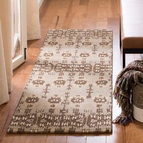 SAFAVIEH Wyndham Collection Runner Rug - 2'3" x 7', Natural & Multi, Handmade Modern Wool, Ideal for High Traffic Areas in Living Room, Bedroom (WYD721A)