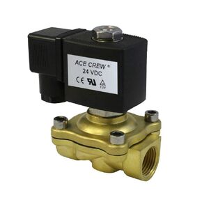 AceCrew Electromagnetic Brass Solenoid Valve 3/4 inch NPT 24VDC Normally Closed - control valve suitable for gas, air & fluid