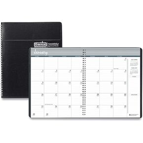 House of Doolittle 2024-2025 Monthly Calendar Planner, 2 Years, Expense Log, 6.9 x 8.75 Inches, Black Leatherette Cover (HOD268002-24)