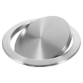 Flush Trash can Cover 8 inch Wide Trash can Kitchen Garbage can Garbage bin auto Trash can Metal Trash bin Recessed Counter Top Cover 430 Stainless Steel Wastebasket Clamshell Mini