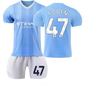 طقم ملابس رياضية لكرة القدم للأطفال رقم 47 من Phil Foden، ملابس رياضية لكرة القدم للأطفال من سن 8 إلى 9 سنوات، أزرق in Saudi Arabia
