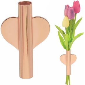 مزهرية جدارية ذاتية اللصق للزهور والنباتات، حامل عرض الزهور لحفلات الزفاف، مزهرية معلقة للثلاجة، النافذة، المنزل، الحفلات، الهواء الطلق، عبوتان (ذهبي وردي) in Kuwait