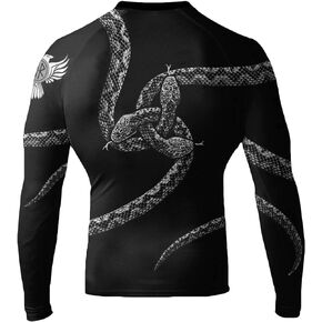 Men's Vipera Snake BJJ Rash Guard MMA Black/White