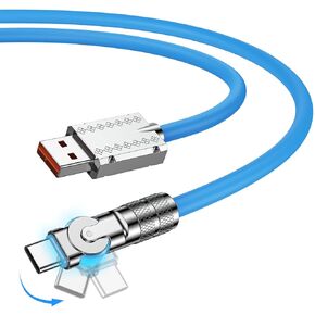 USB A to C Charging Cable, 5A 3.3Ft/1M USB A to USB C Super Fast Charger Cable 180° Rotation LED Display, Compatible with Samsung Galaxy S21 S20, Note 20 10, Sony, PS5, LG, Pixel etc …